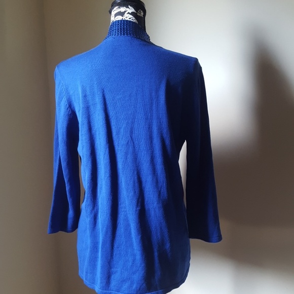 Kim Rogers 💙Royal Blue Cardigan Trimmed-Sequins - Picture 2 of 6